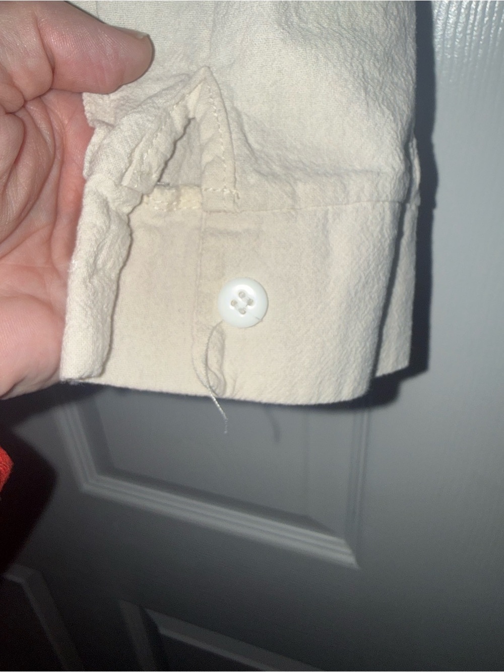 Cream Tavern Shirt with Brown Vest Overlay| (pit to pit): 20” - Picture 5 of 6